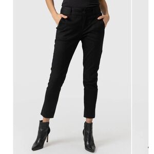 Saint + Sofia Eden Black Chino Trouser Organic Cotton‎ Mid Waist Slim Fit Pants